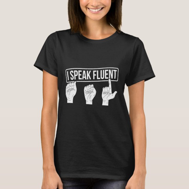 T-shirt Fierté sourde ASL Geste de la main de l'aide à l'a (Devant)