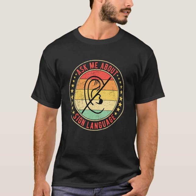 T-shirt Fierté Sourde Me Demander À Propos De La Langue De (Devant)