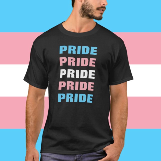 T-shirt Fierté transgenre LGBTQ - Texte répété personnalis (Créateur téléchargé)