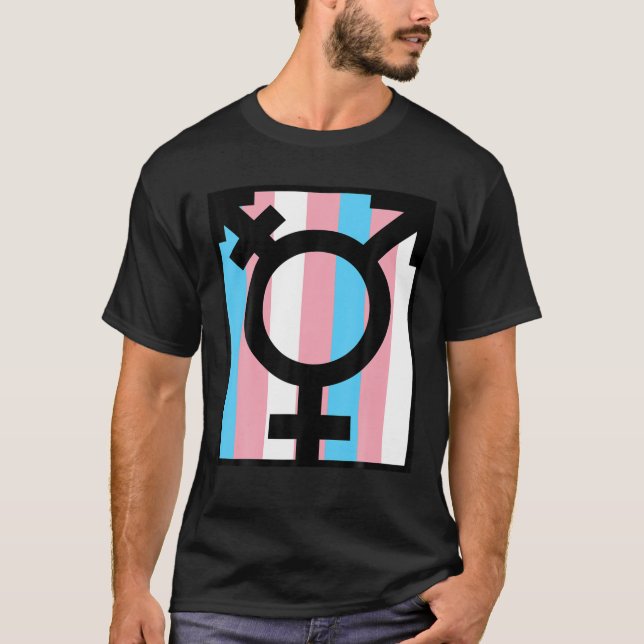 T-shirt Fierté Transgenre " Symbole et drapeau " Vêtements (Devant)