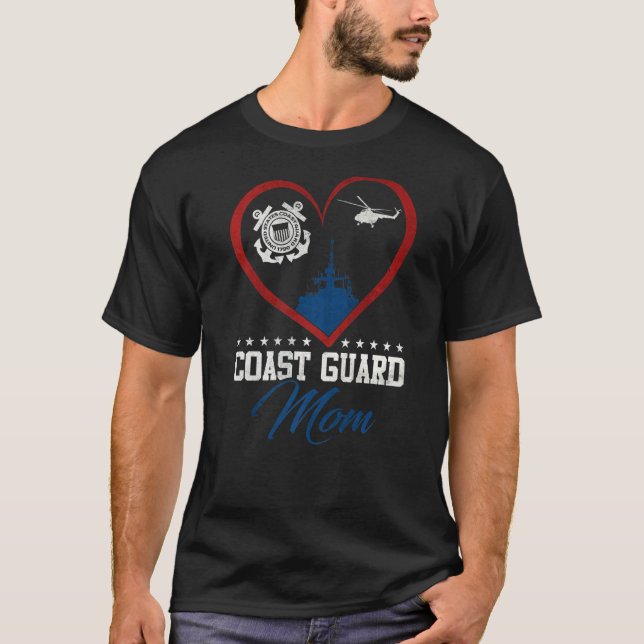T-shirt Fierté U S Garde côtière Maman Garde côtière Coeur (Devant)