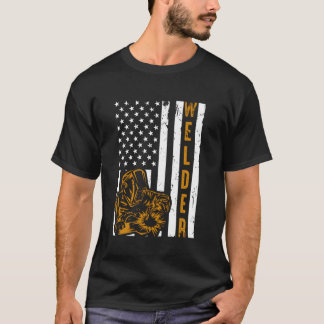 T-shirt Fierté Usa Drapeau Papa Père Soudage