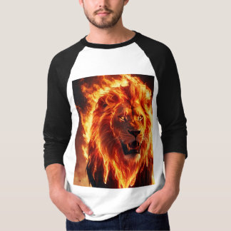 T-shirt Fiery Lion T Shirt Flaming Lion Graphic Tee