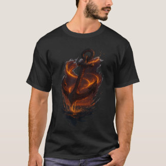 T-shirt Fiery Rustic Anchor – Nautical Fantasy Wall Art