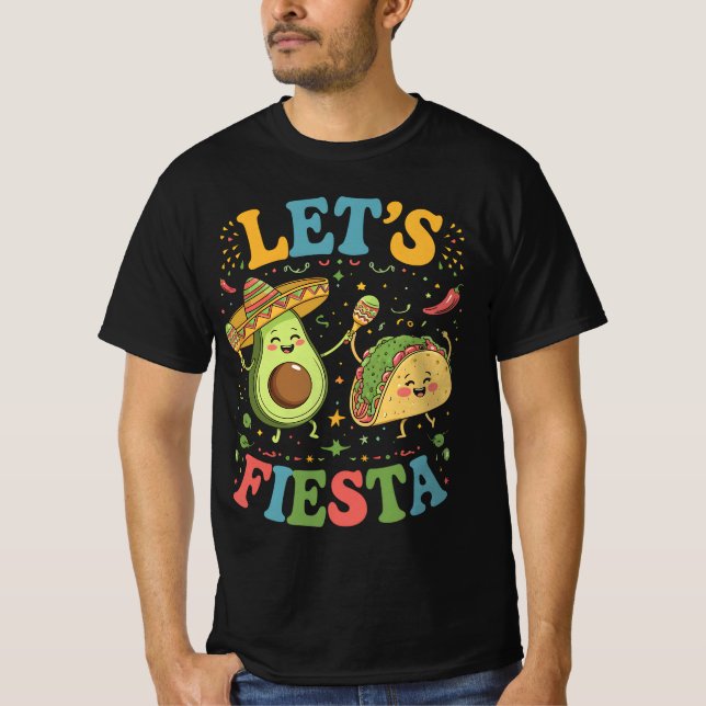 T-shirt Fiesta Avocado Et Tacos Cinco De Mayo (Devant)