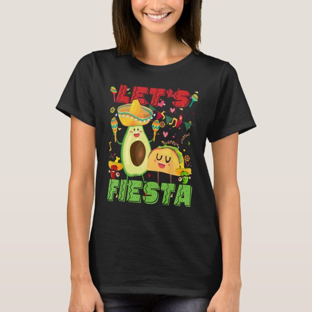 T-shirt Fiesta Avocado Et Tacos Cinco De Mayo Mexic (Devant)