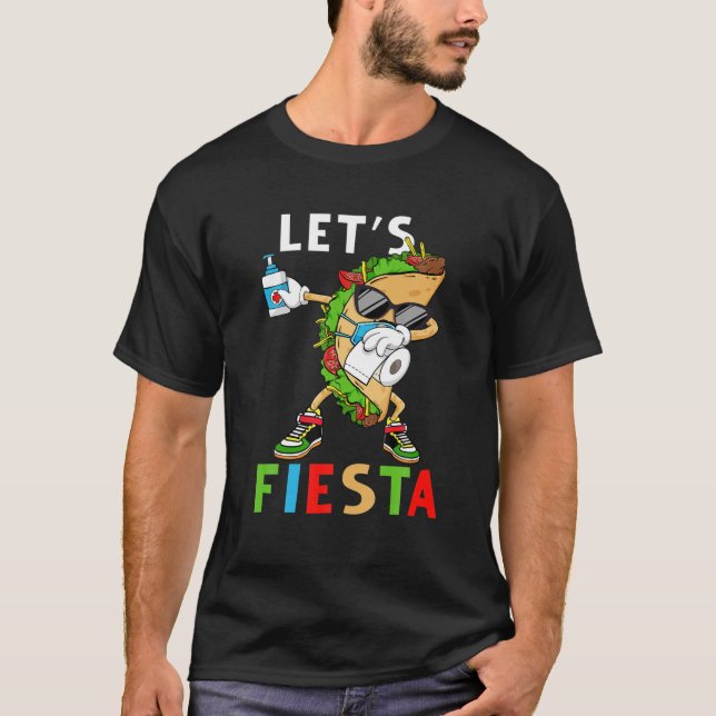T-shirt Fiesta Dabbing Taco Face Mask Cinco De Mayo (Devant)