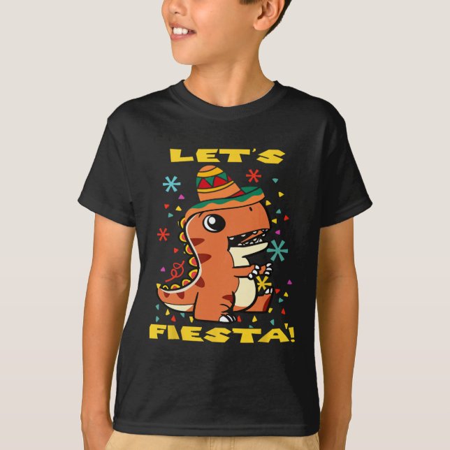 T-shirt Fiesta Dinosaure Mexicain Cinco De Mayo Toddle (Devant)