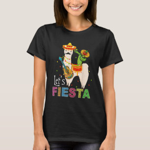 T-shirt Fiesta Llama Cinco De Mayo Cactus Sombrero M