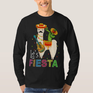 T-shirt Fiesta Llama Cinco De Mayo Cactus Sombrero M