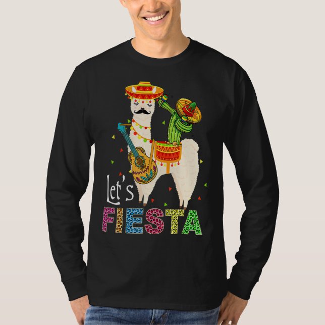 T-shirt Fiesta Llama Cinco De Mayo Cactus Sombrero M (Devant)