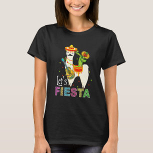 T-shirt Fiesta Llama Cinco De Mayo Cactus Sombrero M