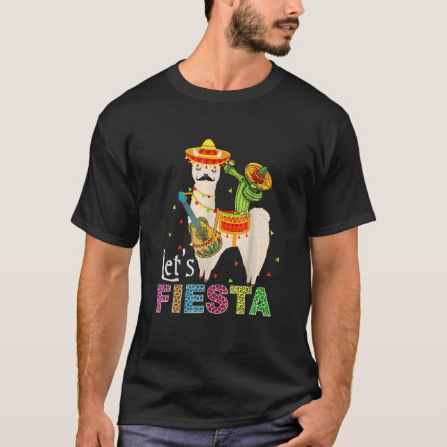 T-shirt Fiesta Llama Cinco De Mayo Cactus Sombrero M (Devant)