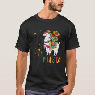 T-shirt Fiesta Llama Cinco De Mayo Cactus Sombrero M