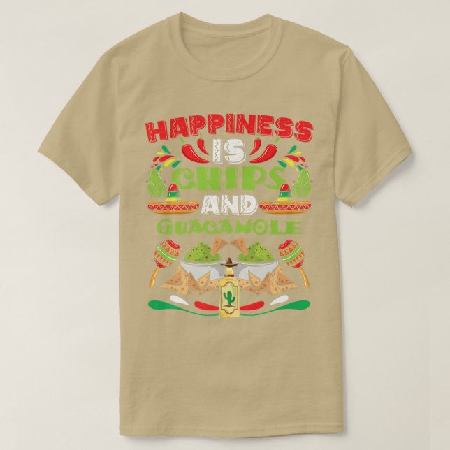 T-shirt Fiesta Meico Meican Cinco De Mayo Chips Et Avocad (Design devant)