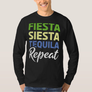 T-shirt Fiesta Mexicaine Répétition Tequila Mexique Happy