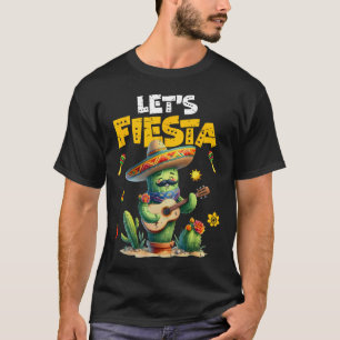 T-shirt Fiesta Mexico Fiesta Taco Guitar Cactus Cinc