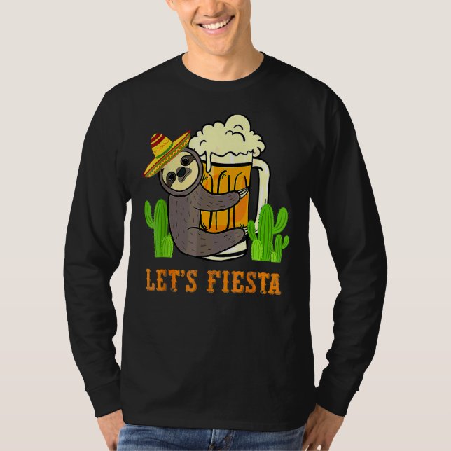 T-shirt Fiesta Sloth Bière Boire Cinco De Mayo Mex (Devant)