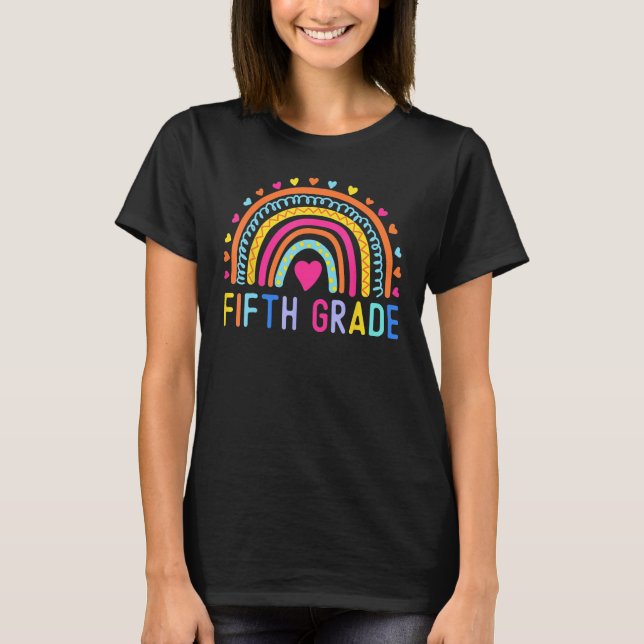 T-shirt Fifth Grade Rainbow Girls Boys Teacher Team 5th Gr (Devant)