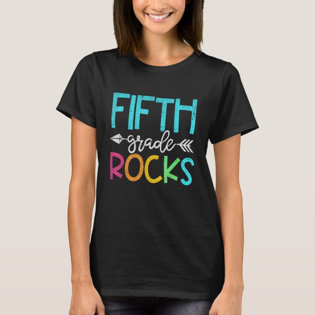 T-shirt Fifth Grade Rocks  Team 5th Grade Teacher 1 (Devant)