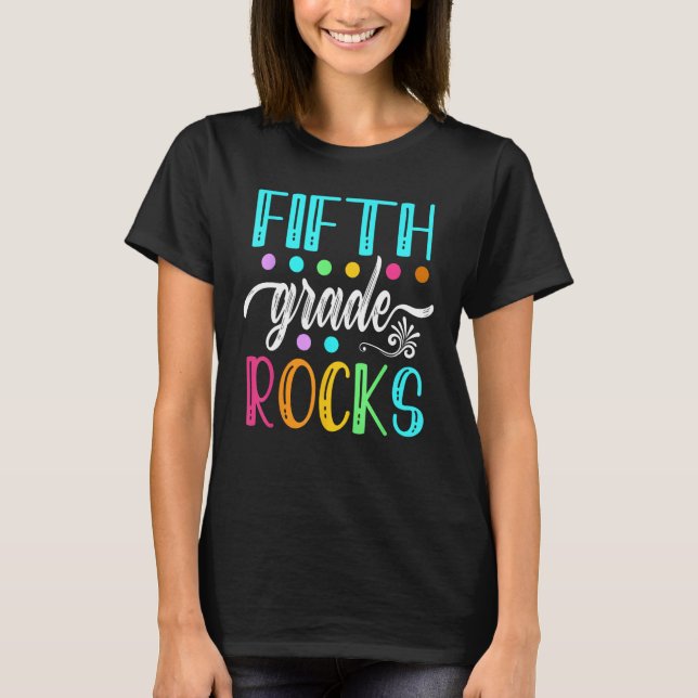 T-shirt Fifth Grade Rocks  Team 5th Grade Teacher Kids Boy (Devant)