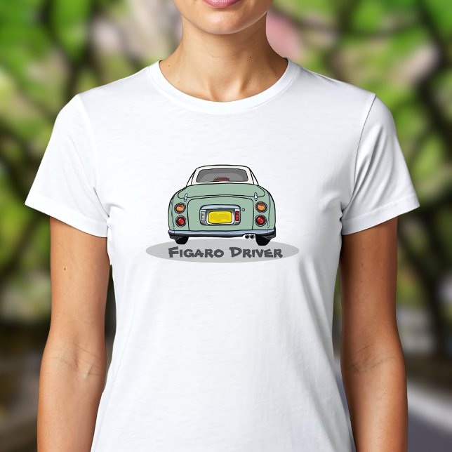 T-shirt Figarations Emerald Green Figaro Nom du pilote (Add your name to this cute green figaro driver t-shirt! Perfect to wear whilst driving your cute car)