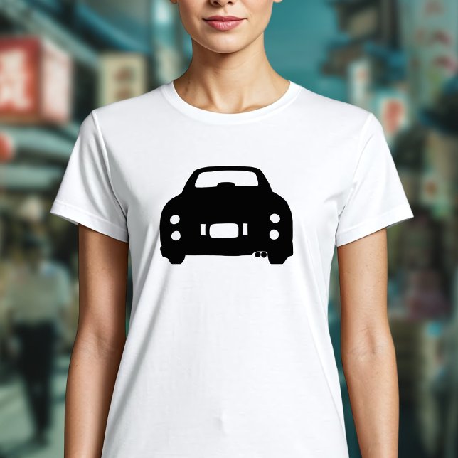 T-shirt Figarations Figaro Voiture Noir Silhouette Graphiq (A cute figaro car silhouette t-shirt! Perfect to wear whilst driving your cute car)