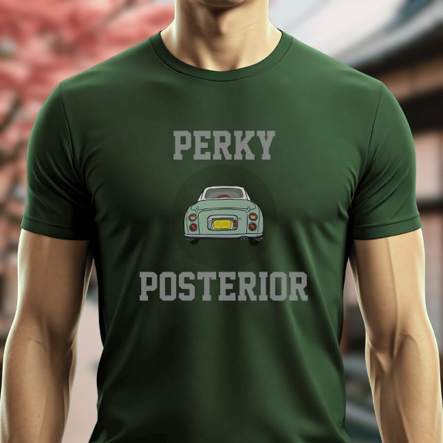 T-shirt Figarations Vert Figaro Voiture Drôle Perky Poster (A fun figgy t-shirt perfect for lovers of Figaro cars with a perky posterior)