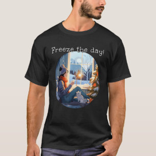 T-shirt Figez les jours amusants à la maison avec Cat dans