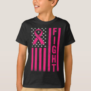 T-shirt Fight Breast Warrier American Flag Cancer du sein