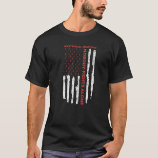 T-shirt Fight Heart Disease Awareness Moth American Flag