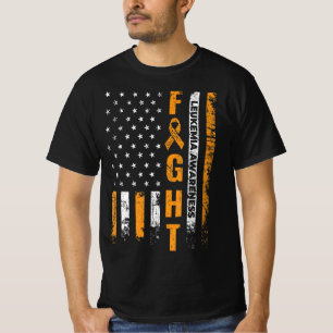 T-shirt Fight USA Drapeau Leucémie Sensibilisation Cancer 