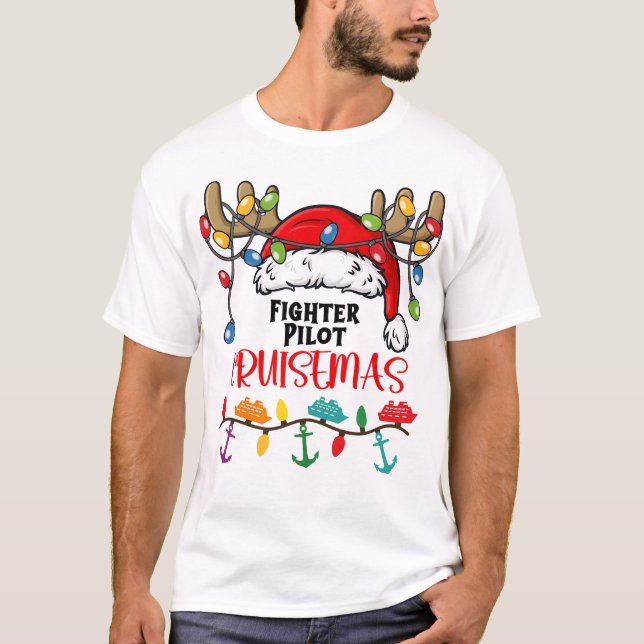 T-shirt Fighter Pilot Cruisemas Matching Christmas Pajamas (Devant)