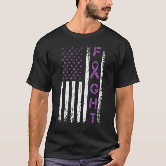 T-shirt Fighter USA Flag  Fight Crohns Disease Awareness (Devant)