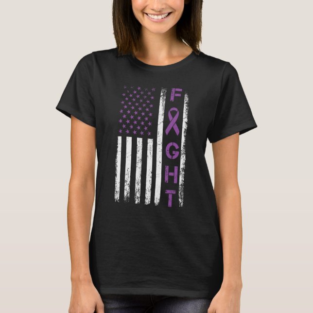 T-shirt Fighter USA Flag  Fight Crohns Disease Awareness (Devant)