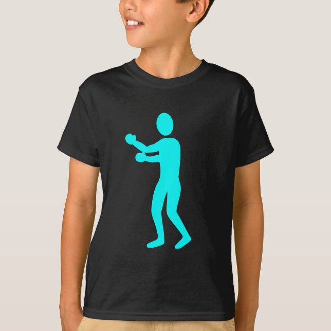 T-shirt Figure de boîte - Cyan (Devant)