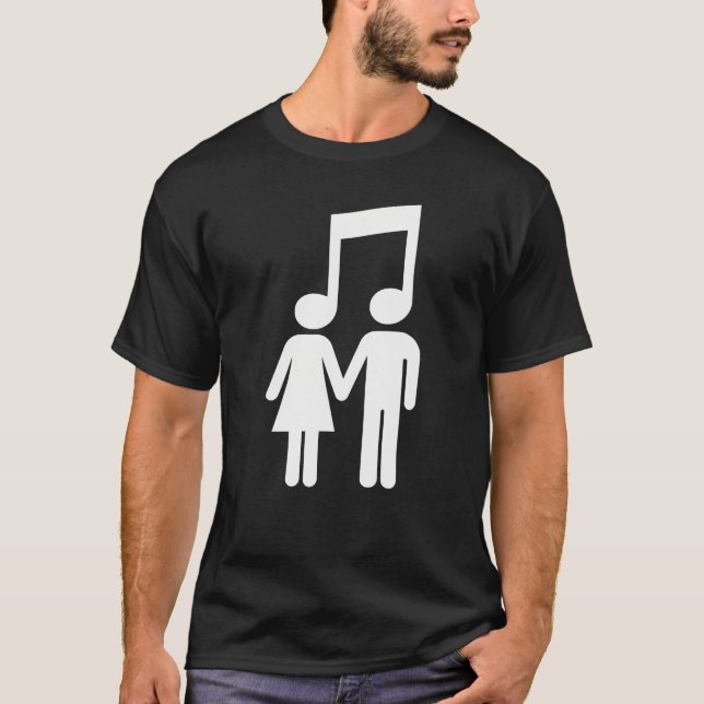 T-shirt Figure de concert d'amour de note de musique (Devant)