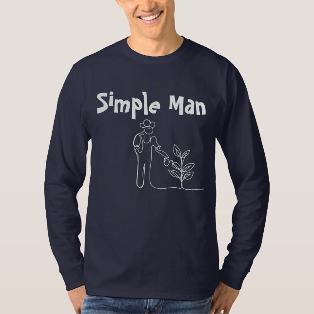 T-shirt Figure de fermier homme simple jardinage (Devant)