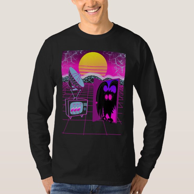 T-shirt Figure de Mothman Cryptide Art Vaporwave (Devant)