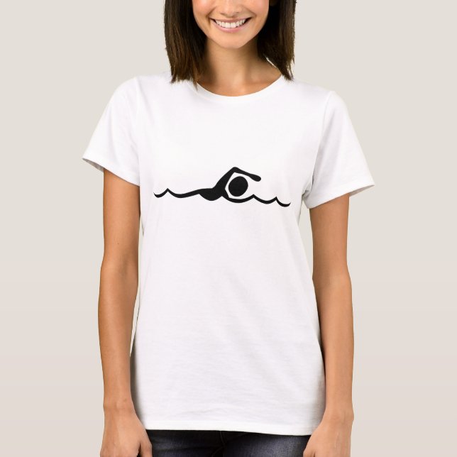 T-shirt Figure de natation - Noir (Devant)