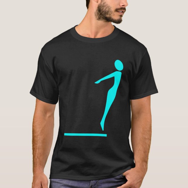 T-shirt Figure de plongée - Cyan (Devant)