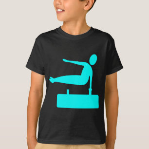 T-shirt Figure de saut - Cyan