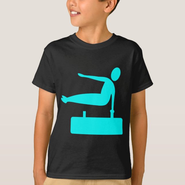 T-shirt Figure de saut - Cyan (Devant)
