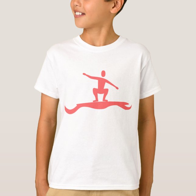T-shirt Figure de surf - rose tropicale (Devant)