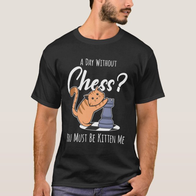 T-shirt Figure d'échecs Échiquier I Chat Chat Chaton (Devant)