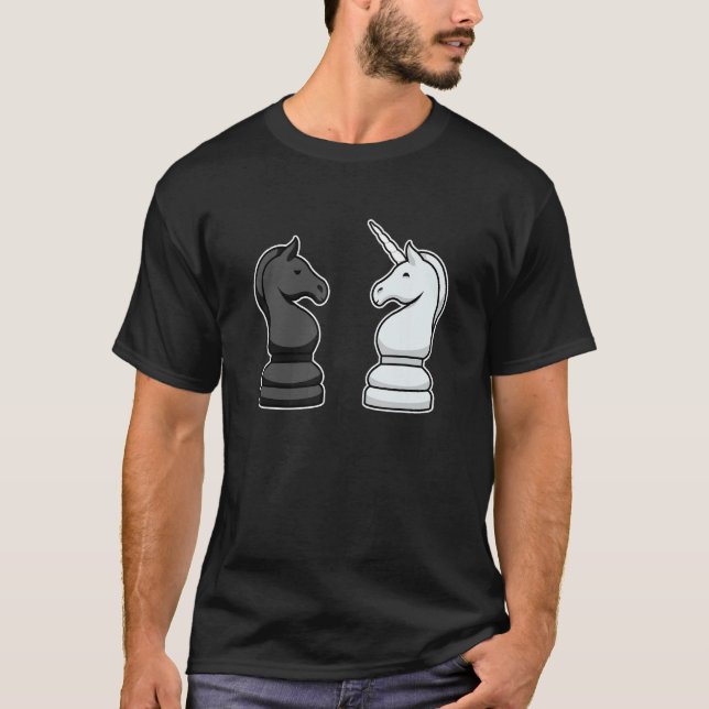 T-shirt Figure d'échecs échiquier I Cheval Springer Licorn (Devant)