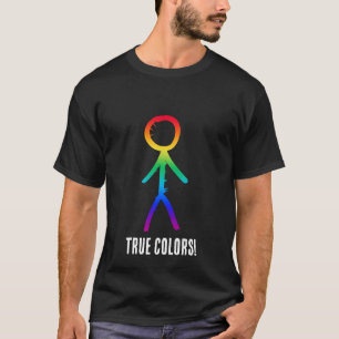 T-shirt Figure Gay Stick, Couleurs arc-en-ciel, LGBTQ+