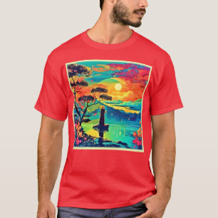 T-shirt Figure militaire au coucher du soleil