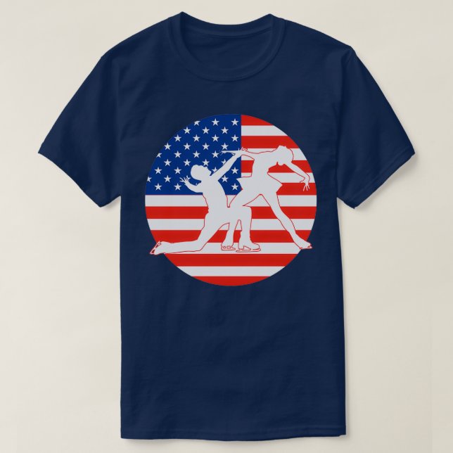 T-shirt Figure Patinage Amérique Merica Dacne (Design devant)
