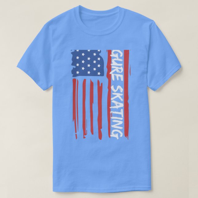 T-shirt Figure Patinage drapeau américain 1 (Design devant)